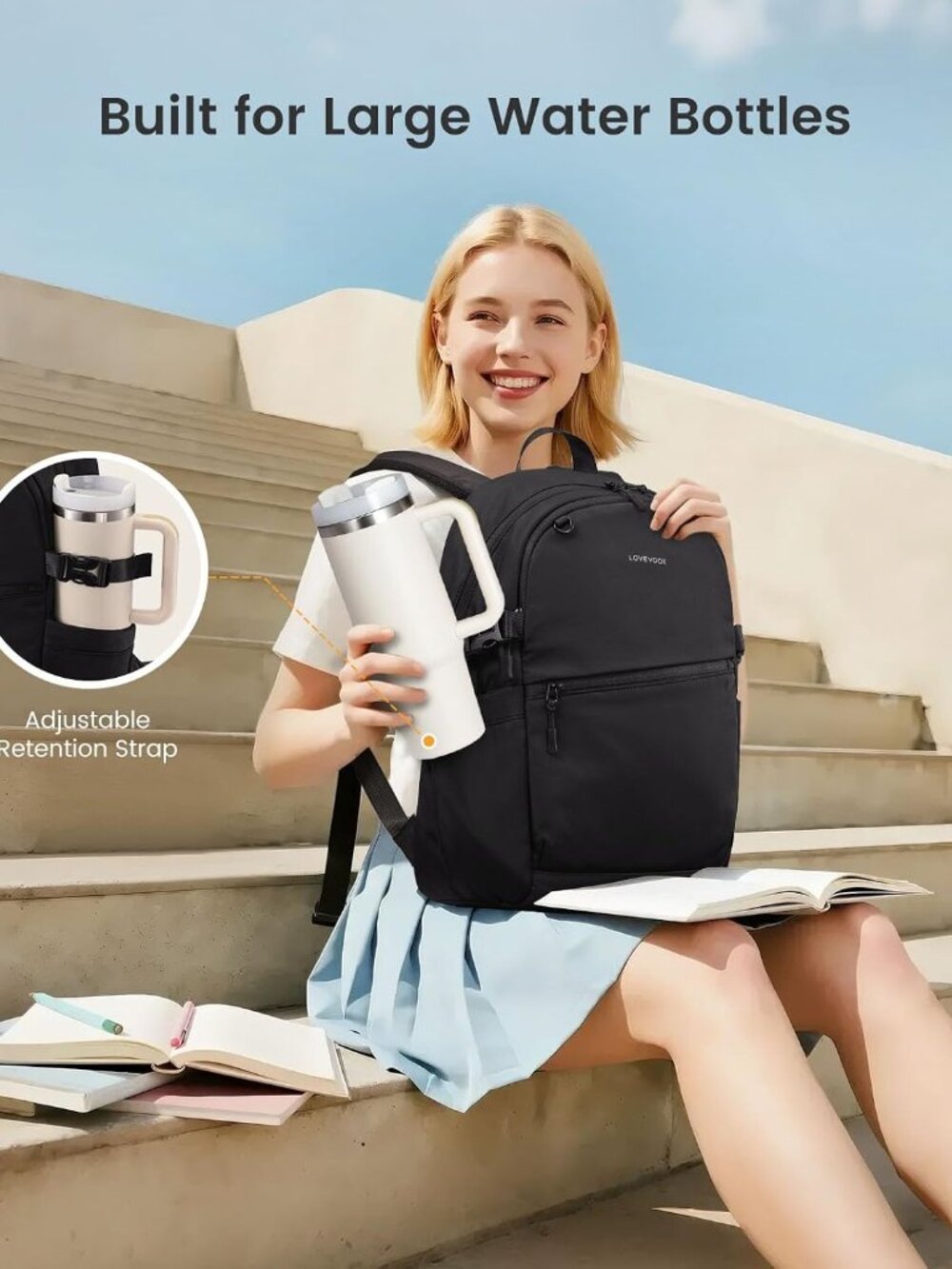 Unisex Casual Backpack, Durable Work College Backpack for Women | Lightweight Wa - Picture 2 of 6